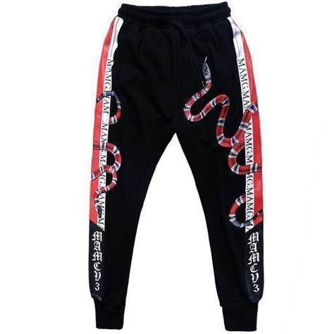 gucci joggers snake|gucci jogging trousers.